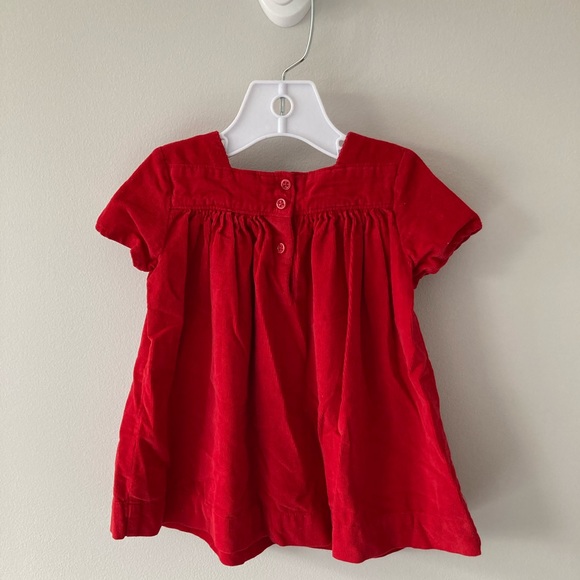 Baby Gap Baby Girl Red Short Sleeved Corduroy Dress - Picture 2 of 4